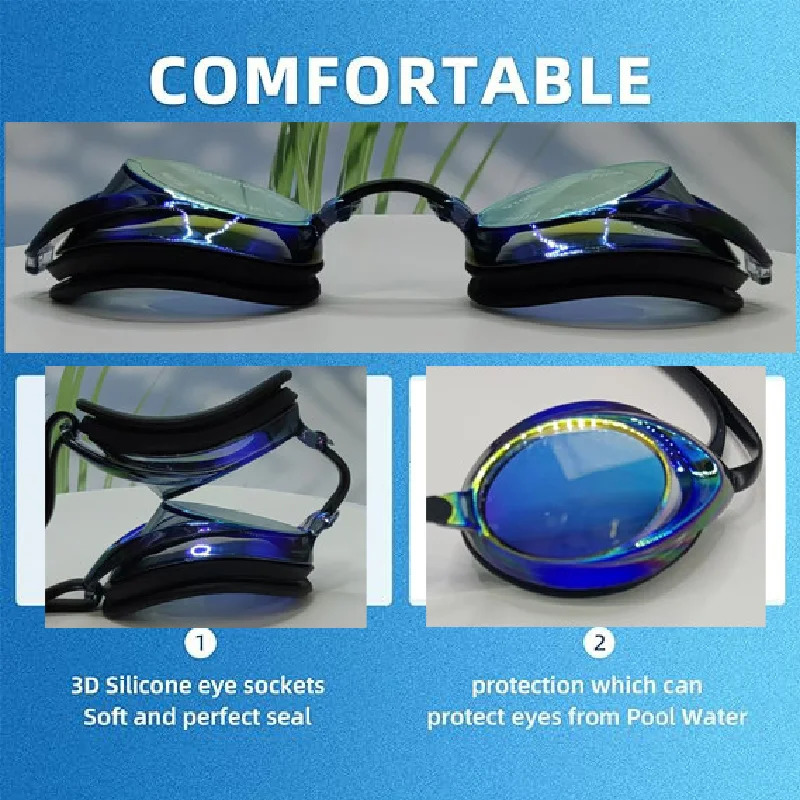 Arena swimming goggles for men and women professional anti fog and UV protective glasses waterproof and leak proof adjustable silicone glasses 241220