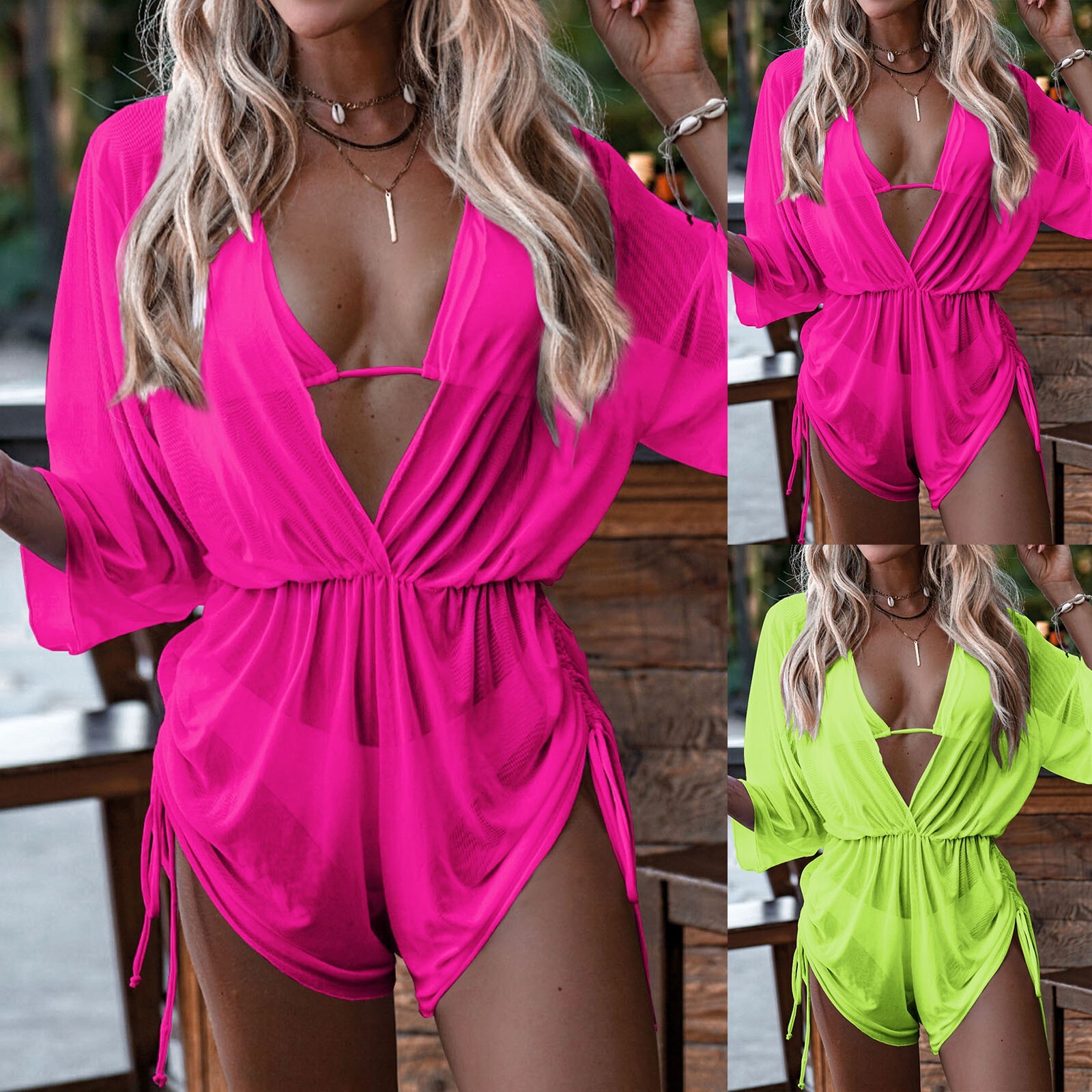 Sexy Solid Bikini Designer Swimsuit And Beach Cover Three Piece Women's Swimsuit