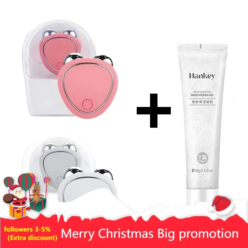 Electric Lifting Roller EMS Massager with Face Gel Microcurrent Skin Tightening Rejuvenation Massage Beauty Care 241213