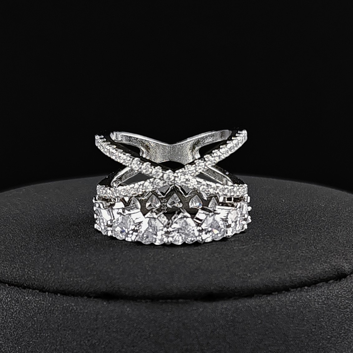 2PCS Couple Wedding Rings Set Simple Fashion Jewelry 925 Sterling Silver Heart Shape 5A Cubic Zircon CZ Diamond Party Elegant Women Engagement Band Ri