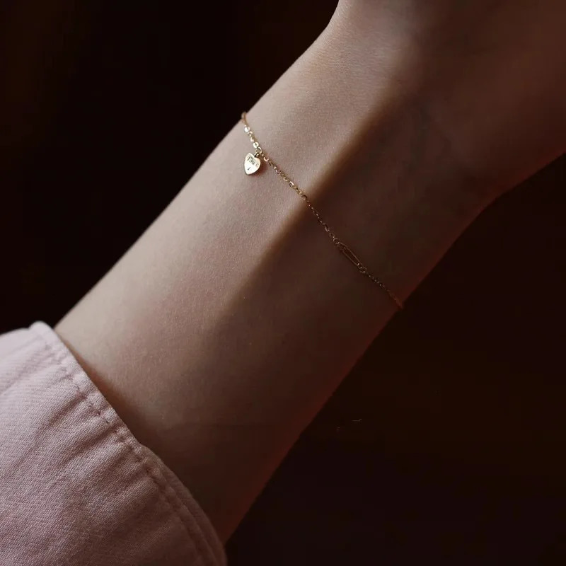 925 Sterling Silver Bracelet Letters I Love You Bracelet Heart Delicate Chain Bracelet Fashion And Minimalist Accessories Gift 241220