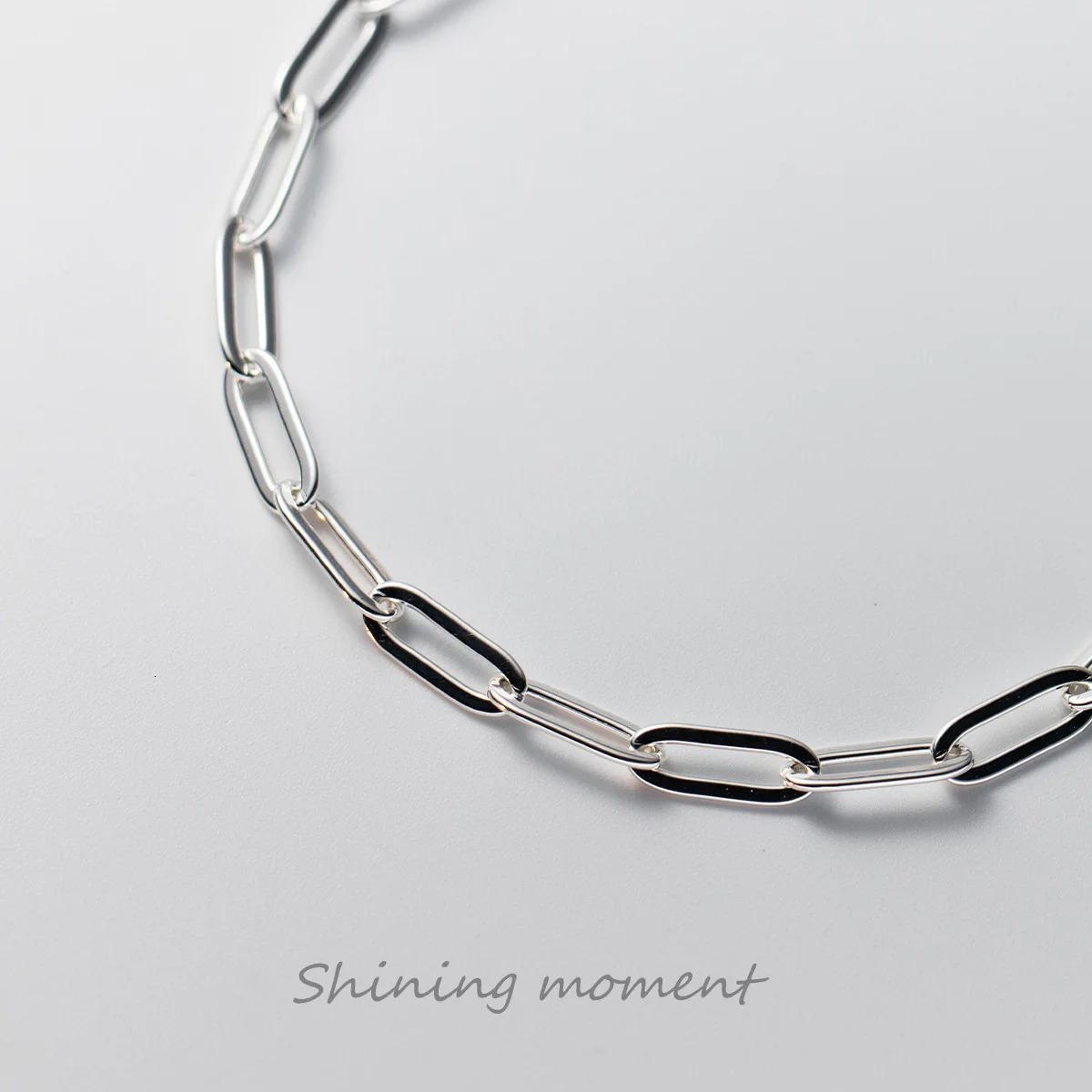 La Monada 16.52cm Simple Chain Bracelets For Women Silver 925 Sterling Elegant Oval Hollow 925 Silver Womens Bracelet 241220