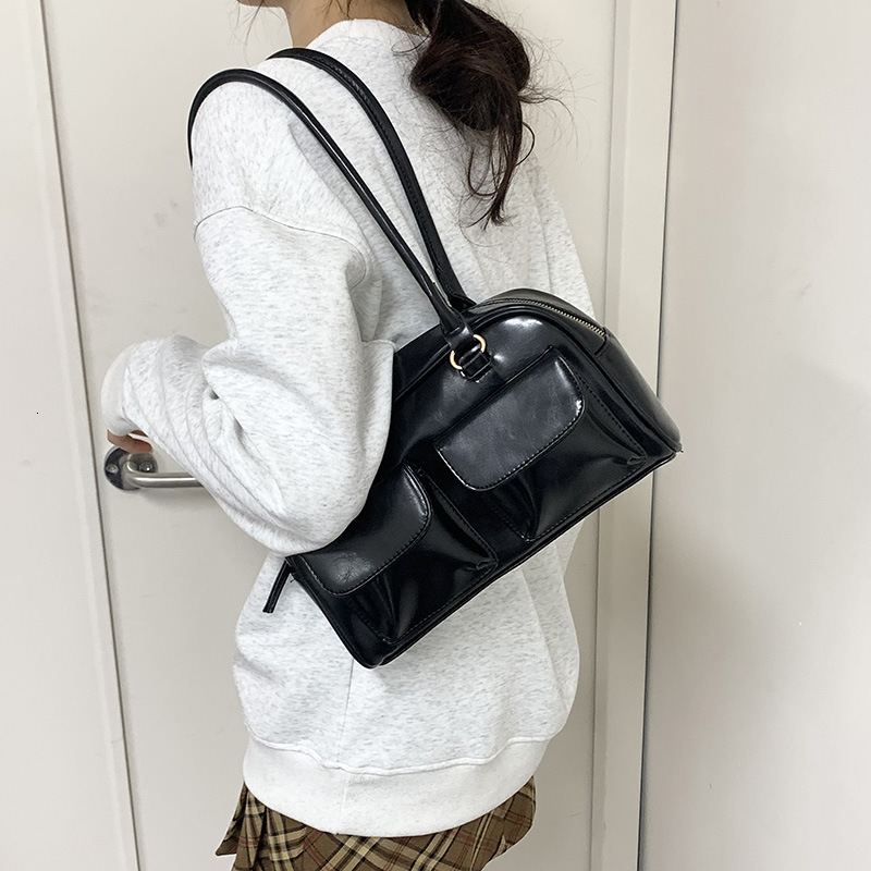 Ladies' New Designer Solid Color PU Large Capacity Shoulder Bag Fashionable Women's Bag