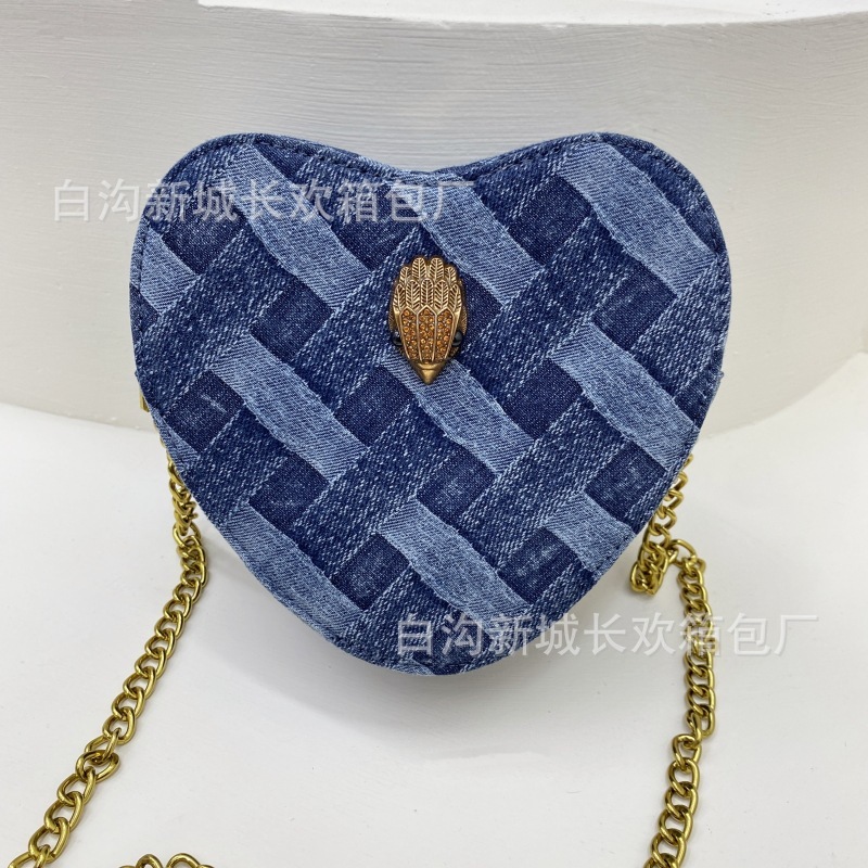 Bag Cowboy Woven Eagle Head Women's High-End Sense, One Shoulder Crossbody Chain Bag, Peach Heart Bag