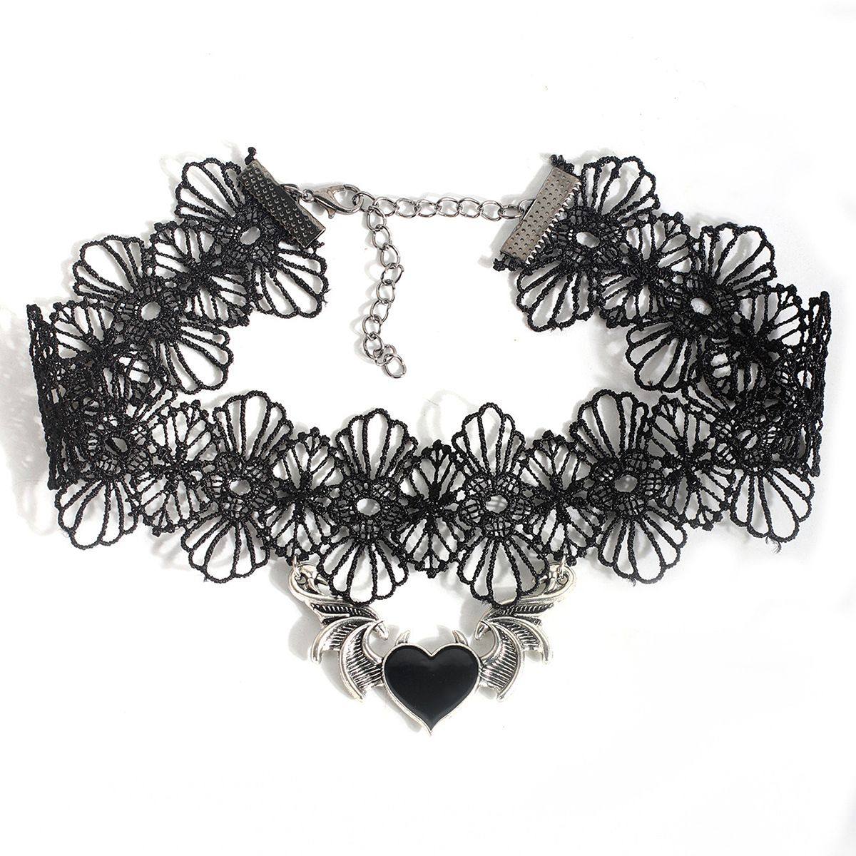 Gothic Black Lace Necklace Women Girl Boho Crystal Tassel Sexy Lace Choker Dark Jewelry Multi-Layer Fringe Lace Choker Necklace - Gothic Lolita Vintag