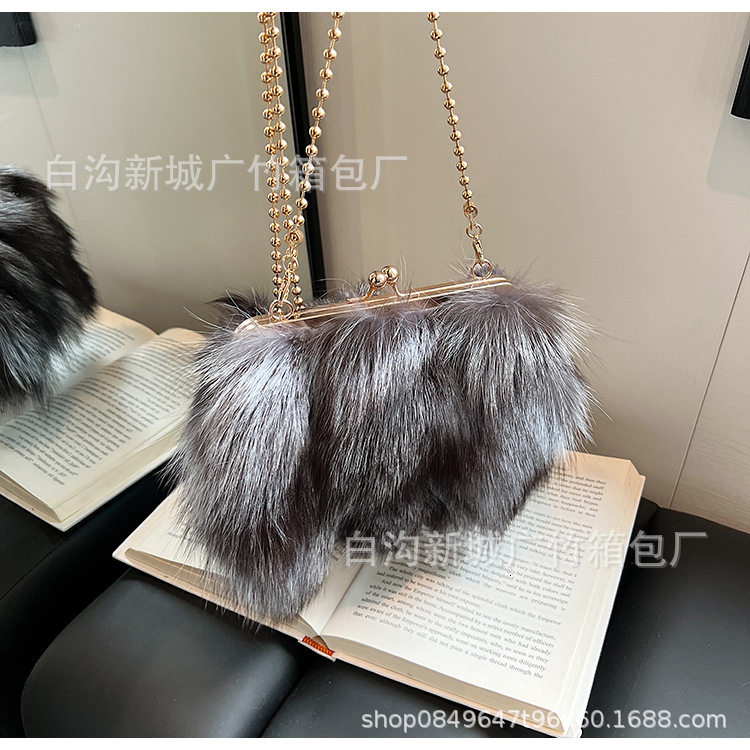 Bag Socialite Chain Real Fox Fur Small New Fashion Temperament Versatile Large Capacity Shoulder Bag