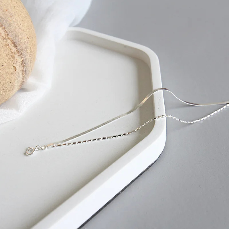 Real 925 Sterling Silver Bracelet For Woman Friend Gift Simple Double Layer Chains Bracelets Bangles Womens Fine Jewelry 241220