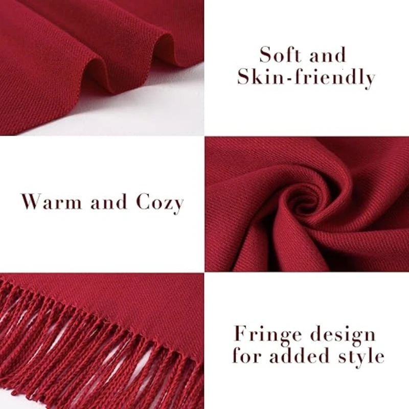 Womens Cashmere Scarf Large Pashmina Shawls and Wraps Light Blanket Scarf for Evening Dress Warm Daily Tra 241220