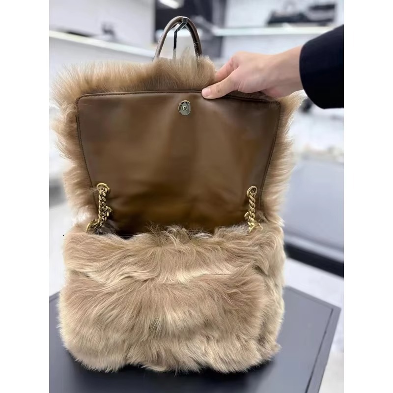 New Plush Chain Shoulder Women s Winter Fashion Designer New Large Capacity Casual Handbag Women leisure trend s Bag