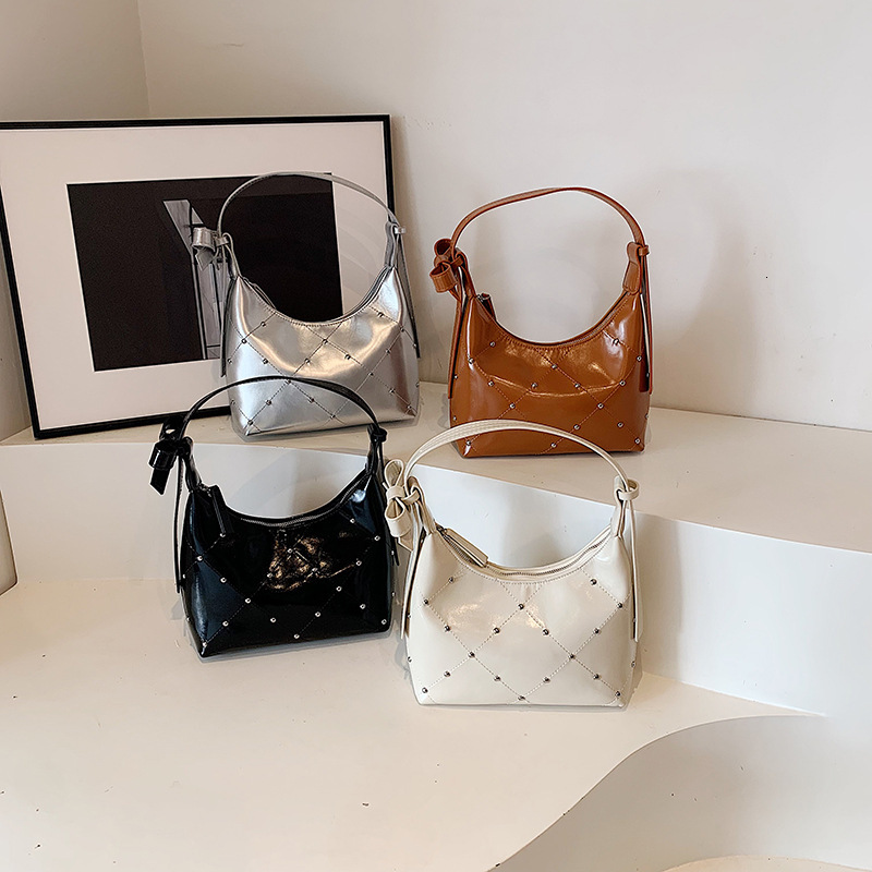Bag Bright Face Fashion Women, Korean Version, Trendy And Versatile Shoulder Bag, 2024 Summer New Item, Niche Texture Armpit Bag For Women