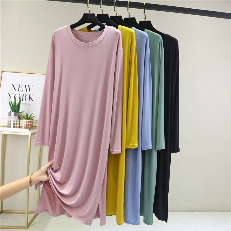 Casual Comfortable Nightshirt Women's Long Sleeve Nightgowns Loose Spring Autumn Night Dress Female Sleepshirt