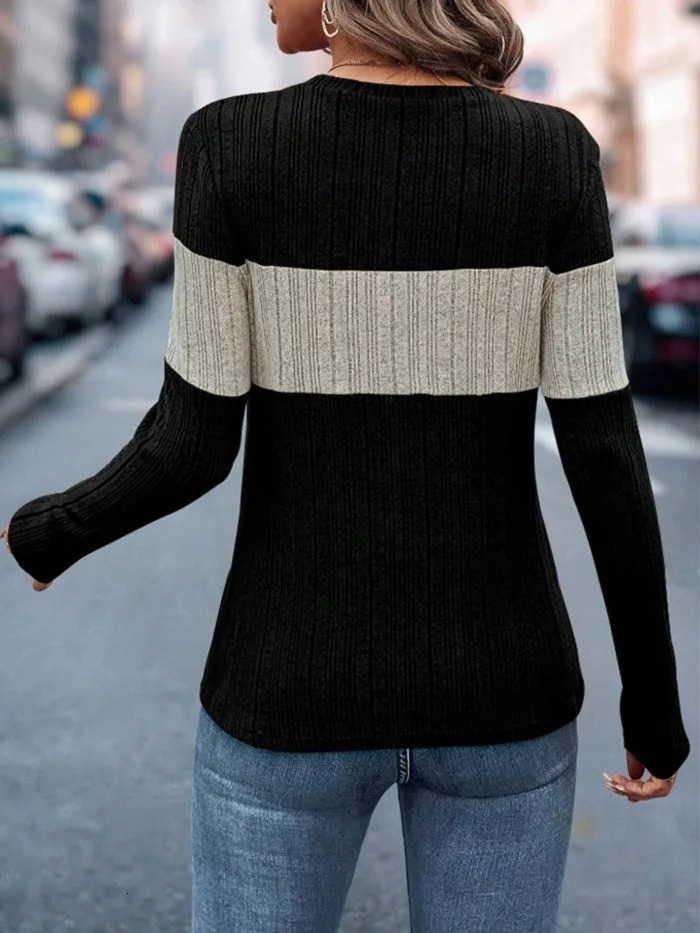 Sweater Women O Neck Knitted Streetwear Autumn Winter Vintage Clothing Casual Long Sleeve Sweater 241217
