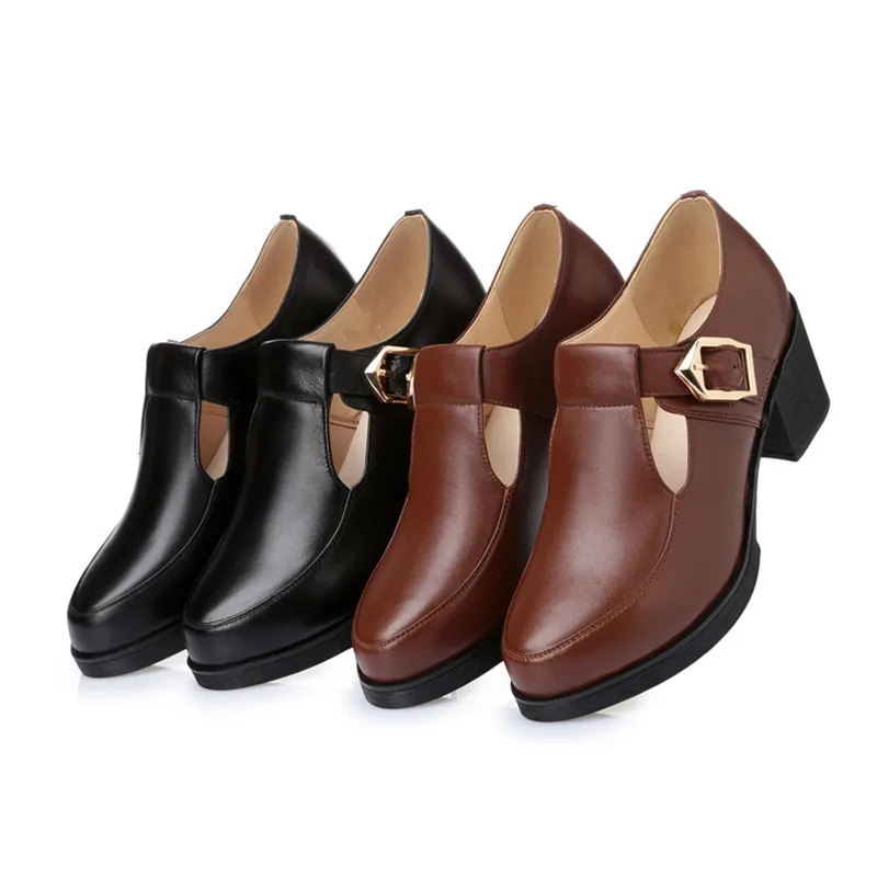 Genuine Leather Women Shoes Puls Size Female Autumn Shallow Mouth Shoes Casual Cowhide Shoes