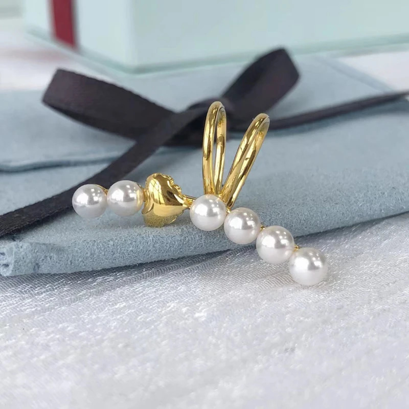 925 sterling silver pearl earrings for women piercing heart ear cuff suitable for daily wear light jewelry Gift 241220