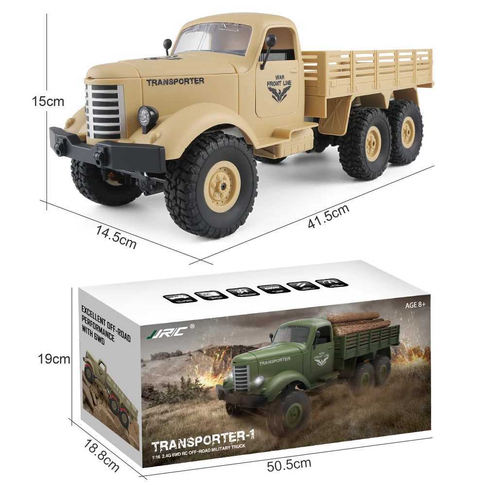 JJRC Q60 1 16 Full Scale Remote Controll Military Truck Model For Children Toys Gift 2.4G 6WD Climbing Off-Road Vehicle Rc TruckXJ241221