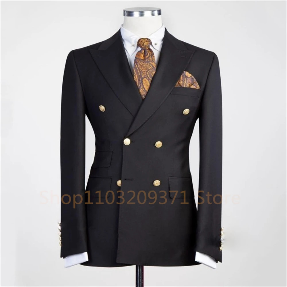 Fashion Mens Casual Boutique Slim Double Breasted Solid Color Business Wedding Suit Blazers Dress Jacket Coat 241218