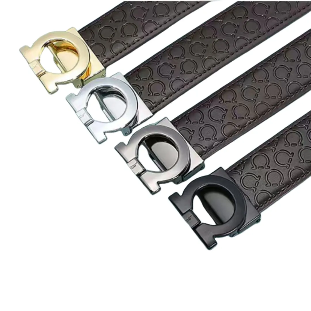 Stylish men's belt Leather Designer Belt Women's belt, high quality adjustable smooth buckle Women's belt Black stylish simple belt