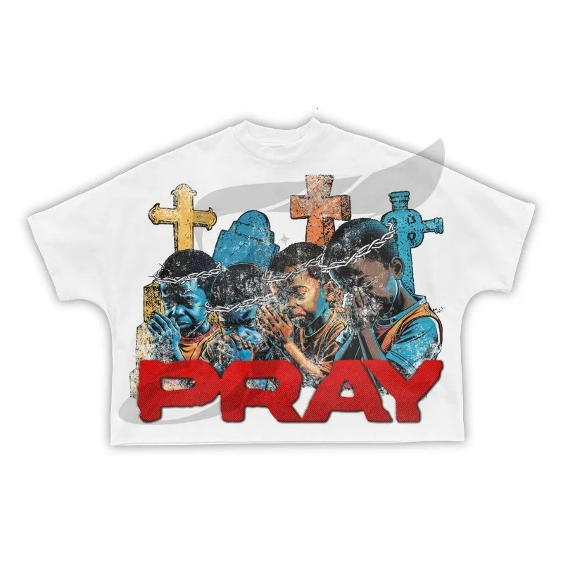 Harajuku Trendy Street High Quality Printed Oversize Couple Tops Hip Hop Wide Edition Casual Gothic Cartoon Tshirts for Men 241217