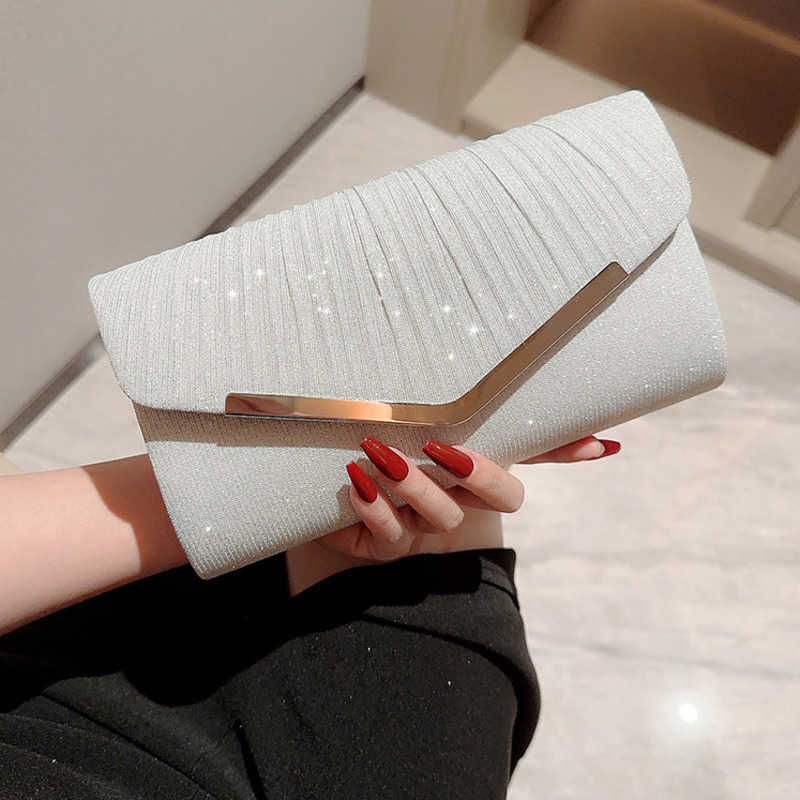 New Pleated Dress Bag Banquet Handbag Clutch Bag Party Evening Dress Bag Crossbody Banquet Bag Chain Bag 240920