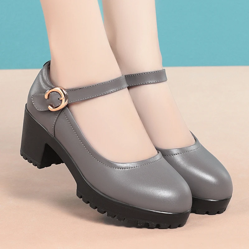 AIYUQI Women Shoes High Heels Autumn Genuine Leather Dress Shoes Women Large Size Professional Ladies Shoes