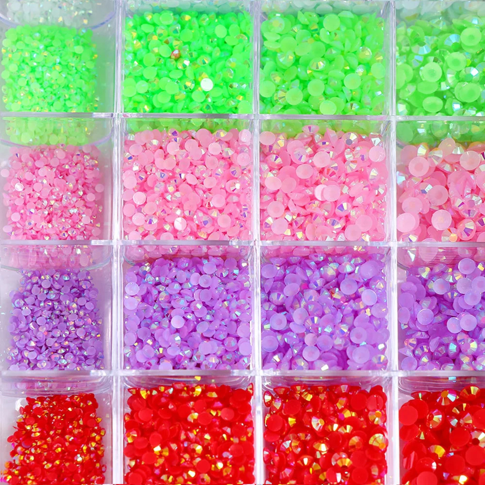 16500pcs/set Crystals Nail Rhinestones 2-5mm Flatback Colorful Glitter Gems Nail Charms Accessories DIY 3D Nail Art Decorations 241220