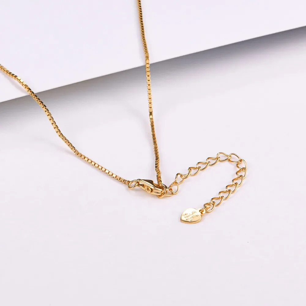 U7 925 Sterling Silver Box Chain Necklace for Women Bar Rolo Singapore 1mm 18 22 Inches Thin Dainty Choker Jewelry Accessories 241220