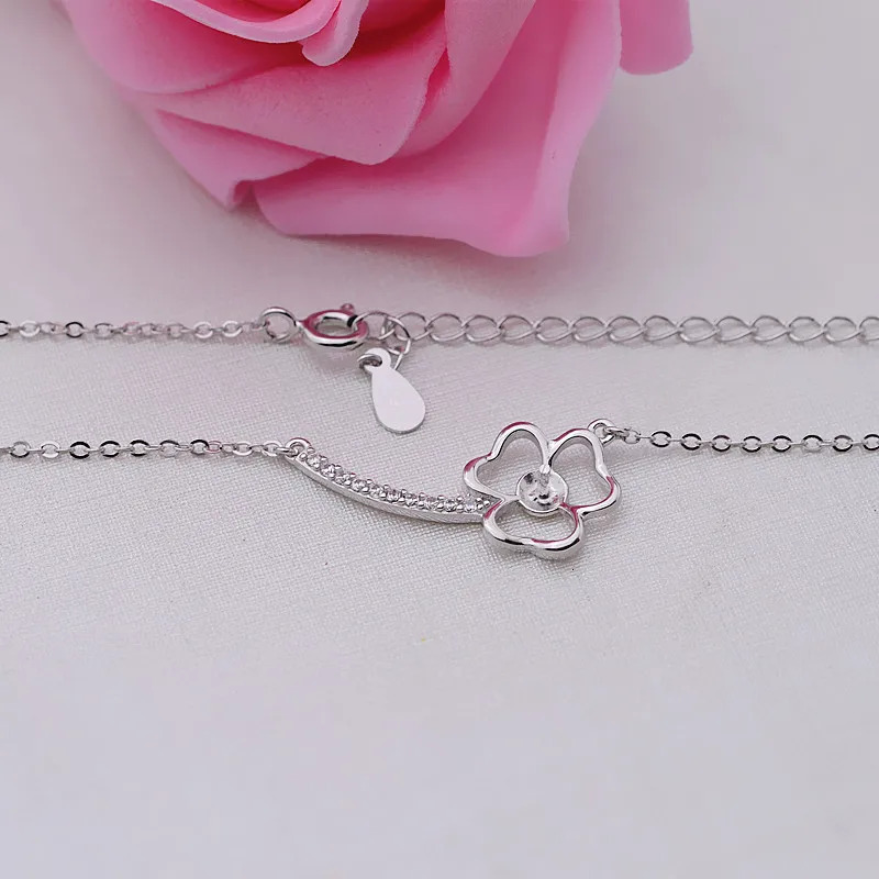 QIAOBEIGE DIY accessories exquisite S925 sterling silver pearl pendant pearl necklace pendant Korean 45cm 18inches 241220