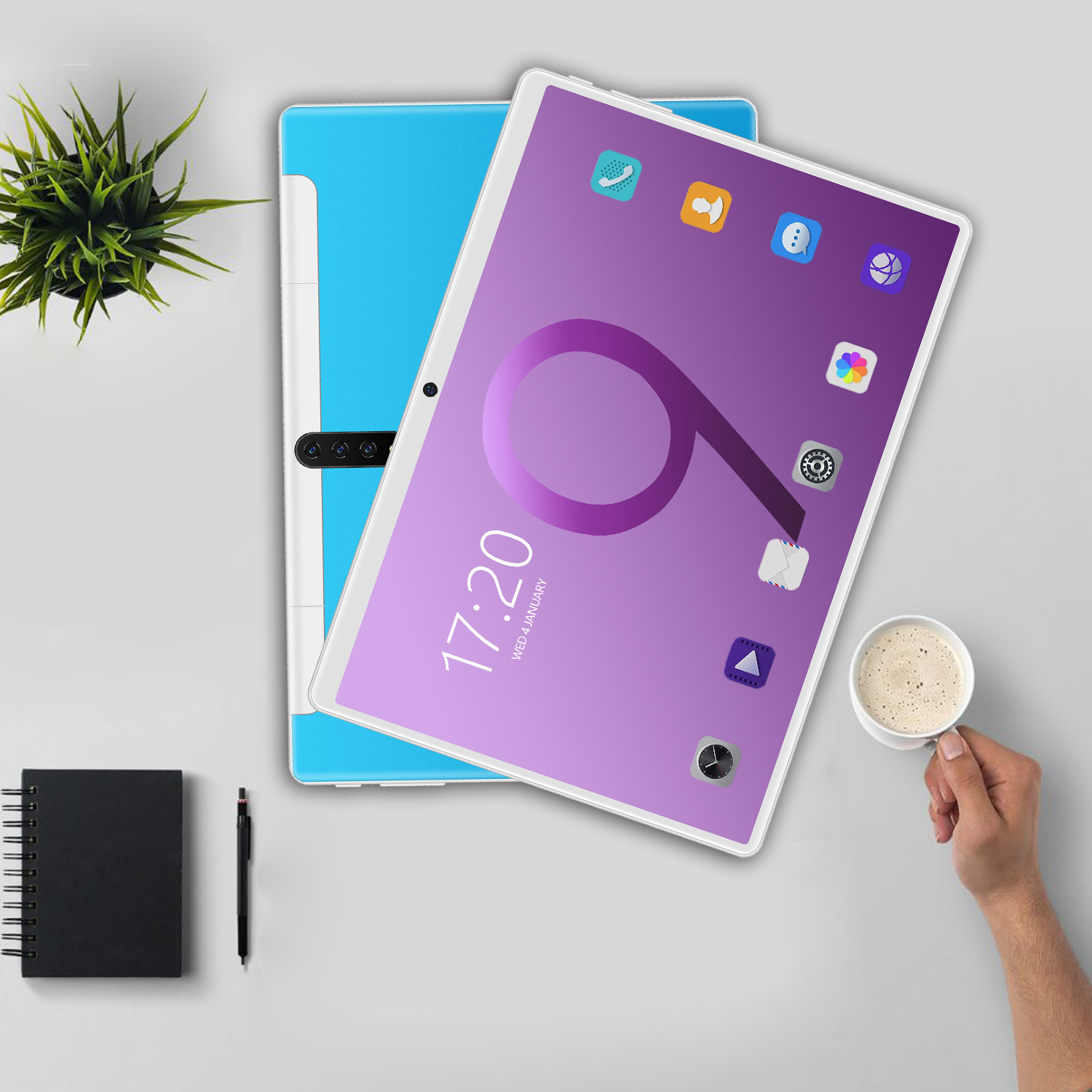 10.1 Inch Android 8.1 Tablet PC Computer Real 4G 2GB RAM+16GB Can Change The Fake 6+128G 1.5GHZ ROM 8000mAh Dual Camera WIFI Bluetooth