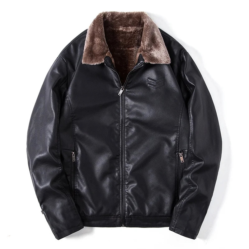 Men Autumn Thick Warm Fleece Leather Jacket Coat Men Winter Outwear Bomber Motor Biker PU Leather Jacket fleece clothing 241220