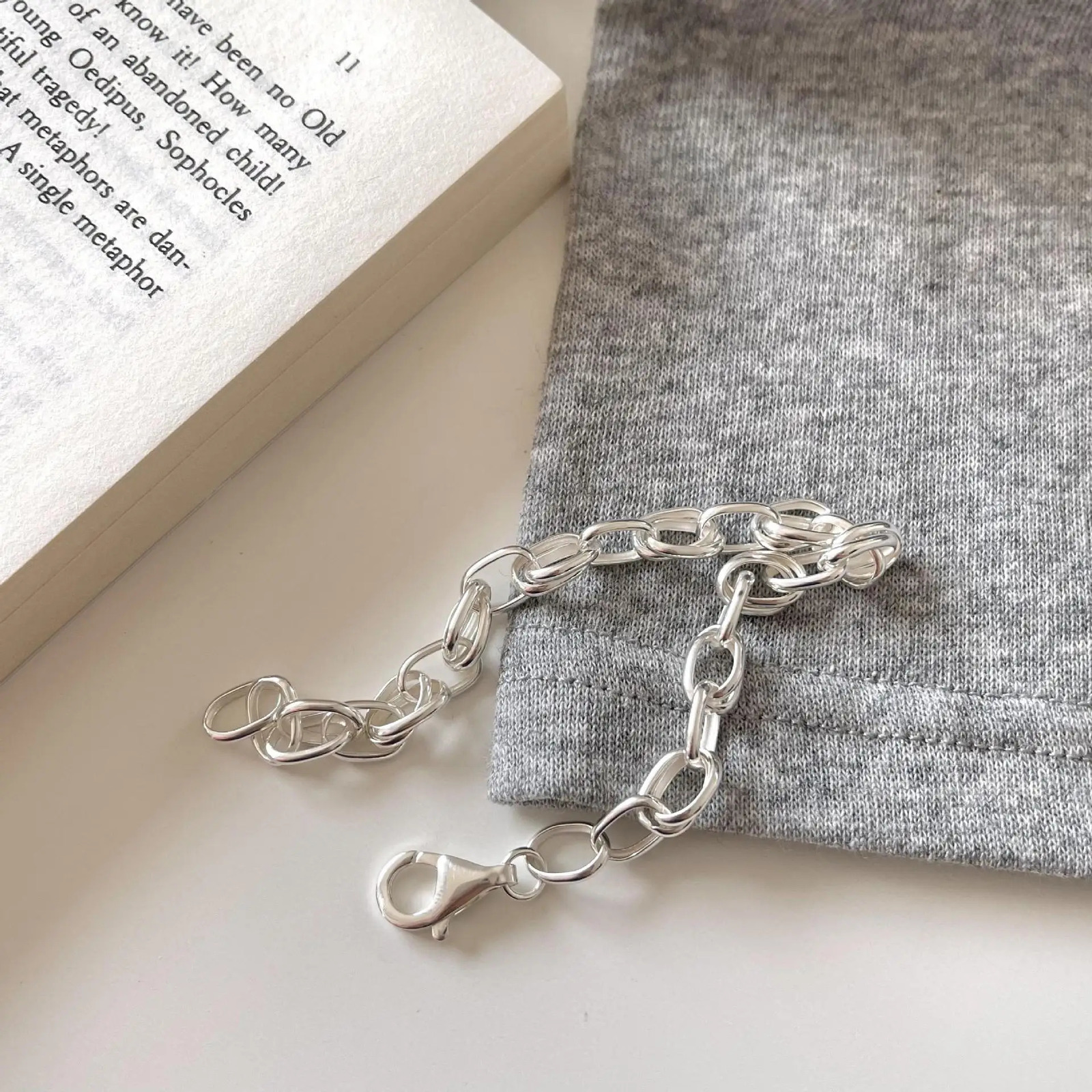 SHANICE S925 Sterling Silver Basic Chain Bracelet For Woman Charm Wedding Engagement Fashion Party Jewelry 241220