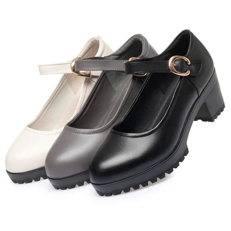 AIYUQI Women Shoes High Heels Autumn Genuine Leather Dress Shoes Women Large Size Professional Ladies Shoes
