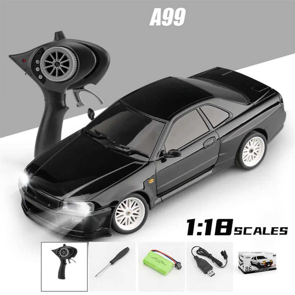 LDRC 1899/A99 RTR 1/18 2.4G RWD RC Car Drift GTR R34 Gyro LED Light On-Road Full Proportional Alloy Body Shell Racing Vehicles MXJ241221
