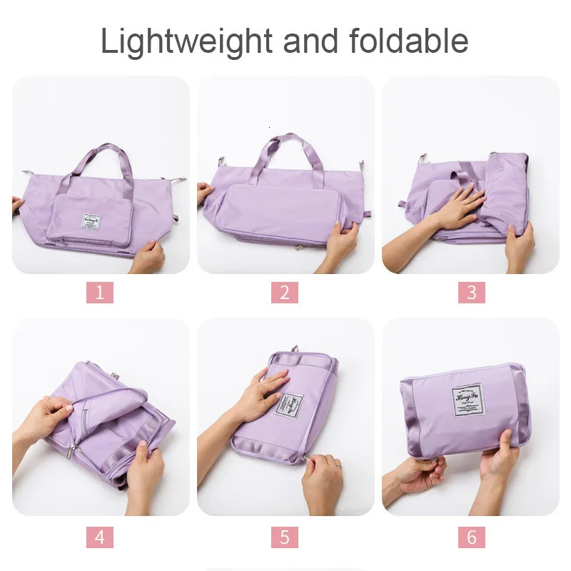 Multi functional foldable fitness bag large capacity shoulder bag sports handbag purple blue black pink 241220