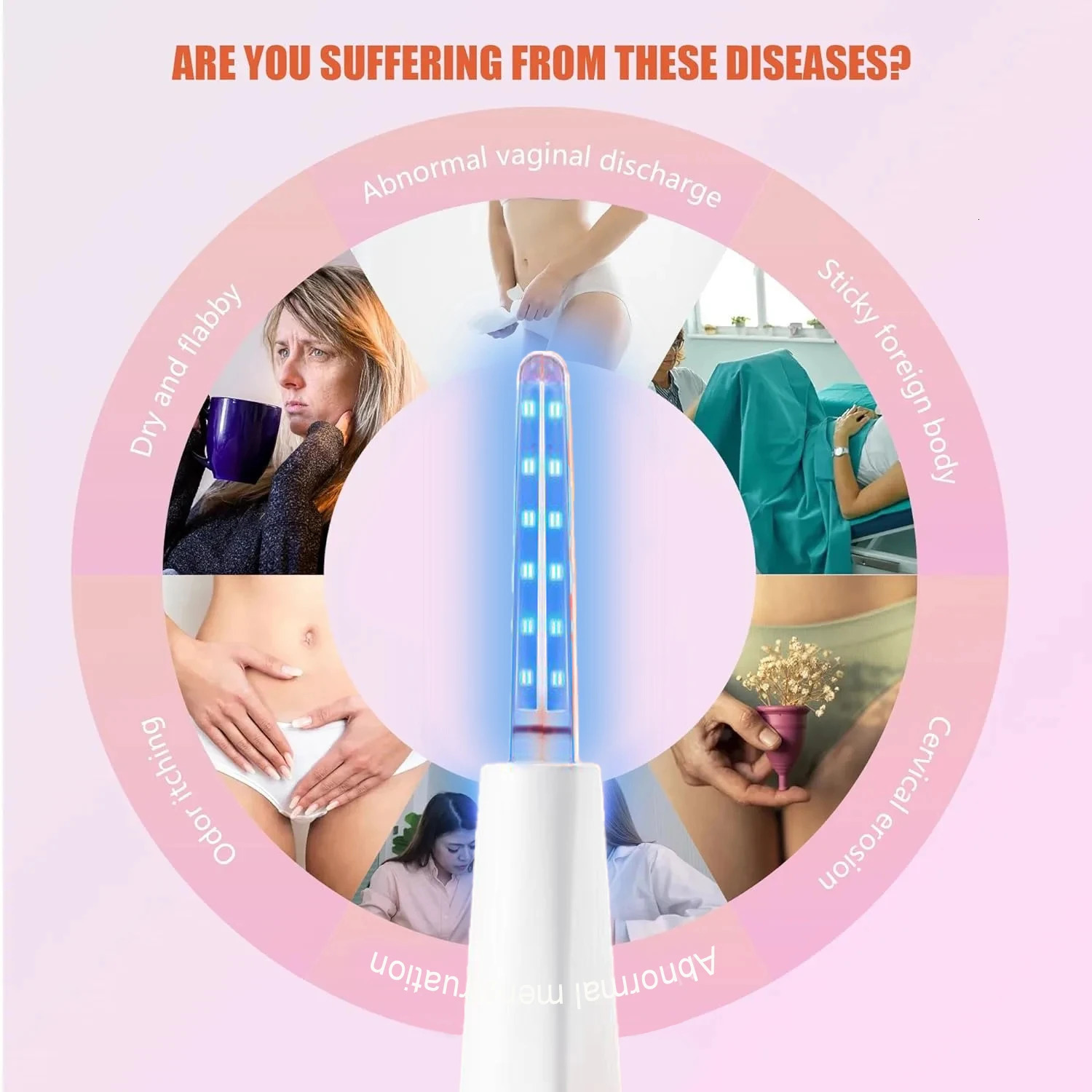 Female Vaginitis Treatment Equipment LED Vaginal Massage Home Use Red Blue Light for Women 241213