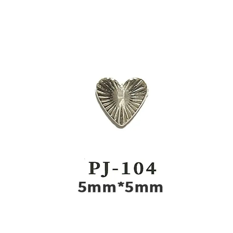 100pcs/lot 3D Alloy Gold Hollow Love Heart Cross Rivets Studs Metal Manicure Nail Art Accessories DIY Nail Decoration Charms 241220