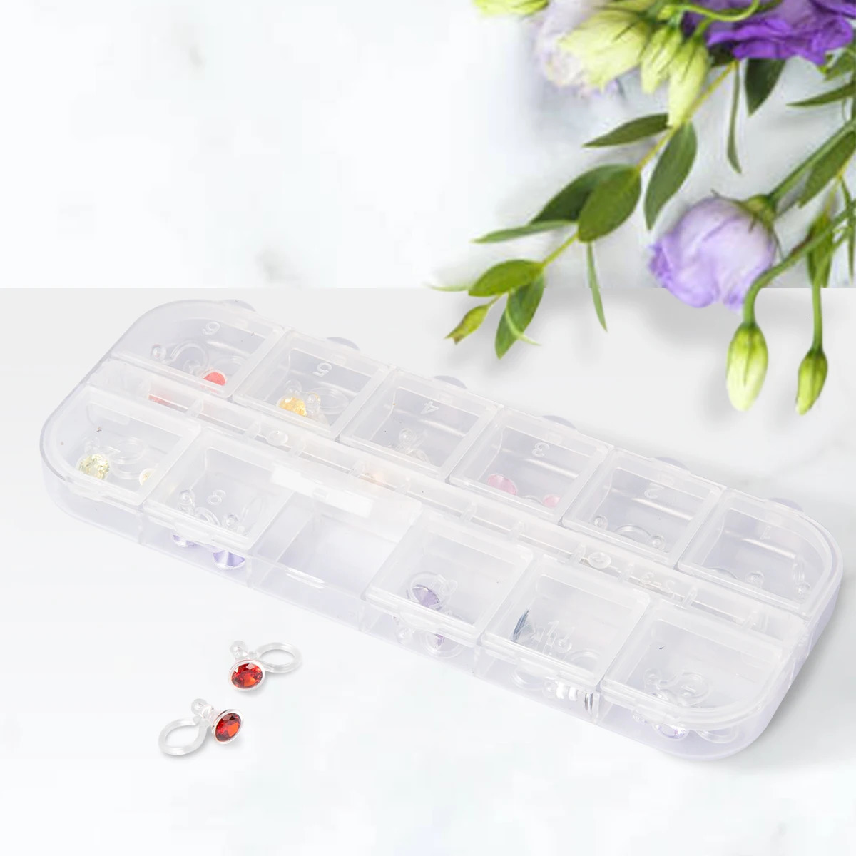 12 Pairs Plastic invisible Clip On Earrings for Sensitive EarsBirthstone Cubic Zirconia Earring Sets Non Pierced Ear for girls 241220