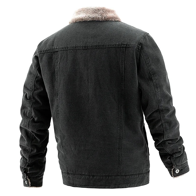 Winter Denim Cotton Jacket Mens Padded Thicker Plus Size Warm Jacket Autumn Top 241216