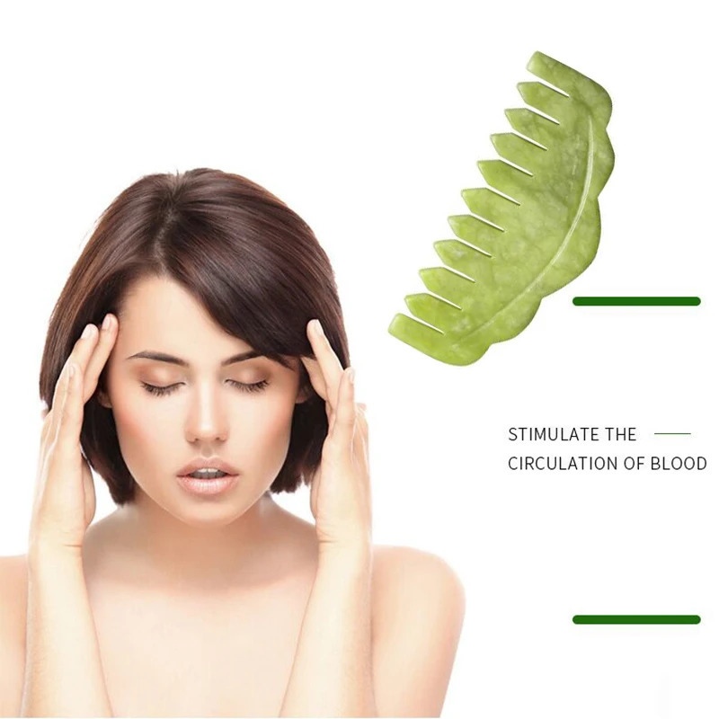 Natural Green Xiuyu Gua Sha Board Jade Stone Massager For SPA Acupuncture Body Scraping Gouache Scraper Beauty Tool 241213