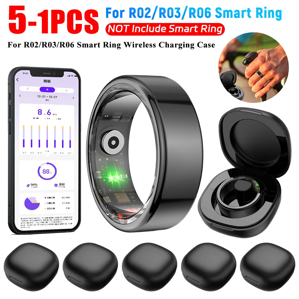 For R02/R03/R06 Smart Ring 200mAh Wireless Charging Case Dock Replacement Charger Case Cradle Dock Station Wireless Charger Case 241220