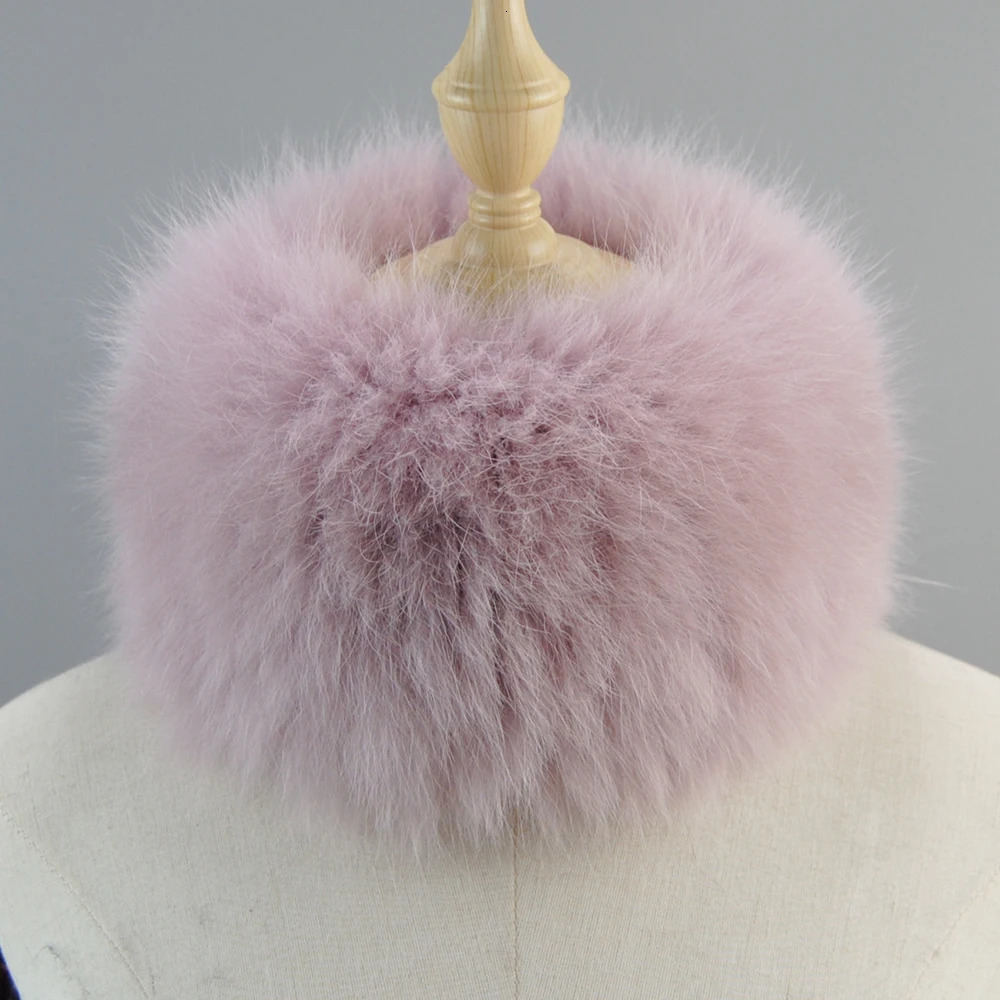 Winter Fox Fur Neck Warmer High Quality Knitted Natural Fluffy Headband Fashion Ring Scarf Women Real Fox Fur Ring Scarves 241220