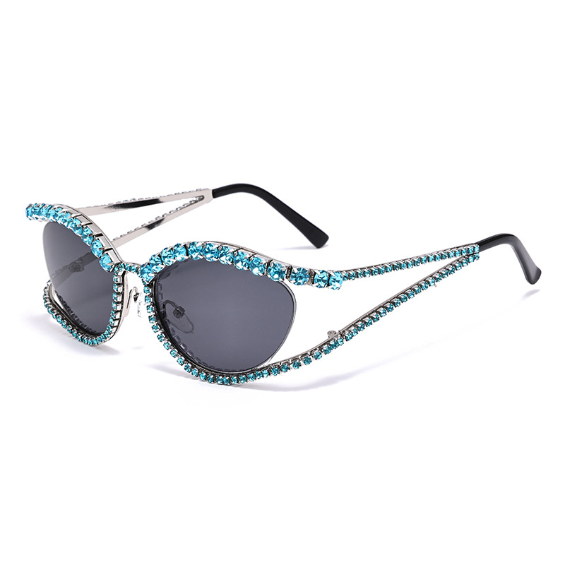 Free shipping new designer sunglasses foe women glasses diamond Frameless cut edge Sunscreen fashion black mens brown