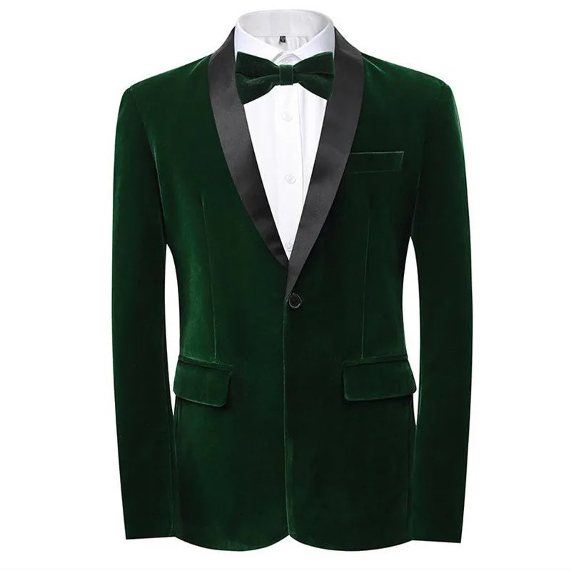 Highgrade Men y Gold Velvet Suit One Button Slim Fit Jacket Blue Red Green Homme Wedding Prom Party Dress Blazer 241218