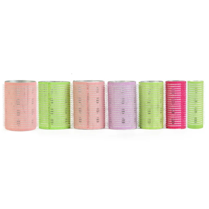 12pcs/set Aluminum Foil Core Nylon Hair Rollers Fast Heating Big Self Grip Curlers Air Bang Sleep Self-Adhesive Curling Bar 1675 241220
