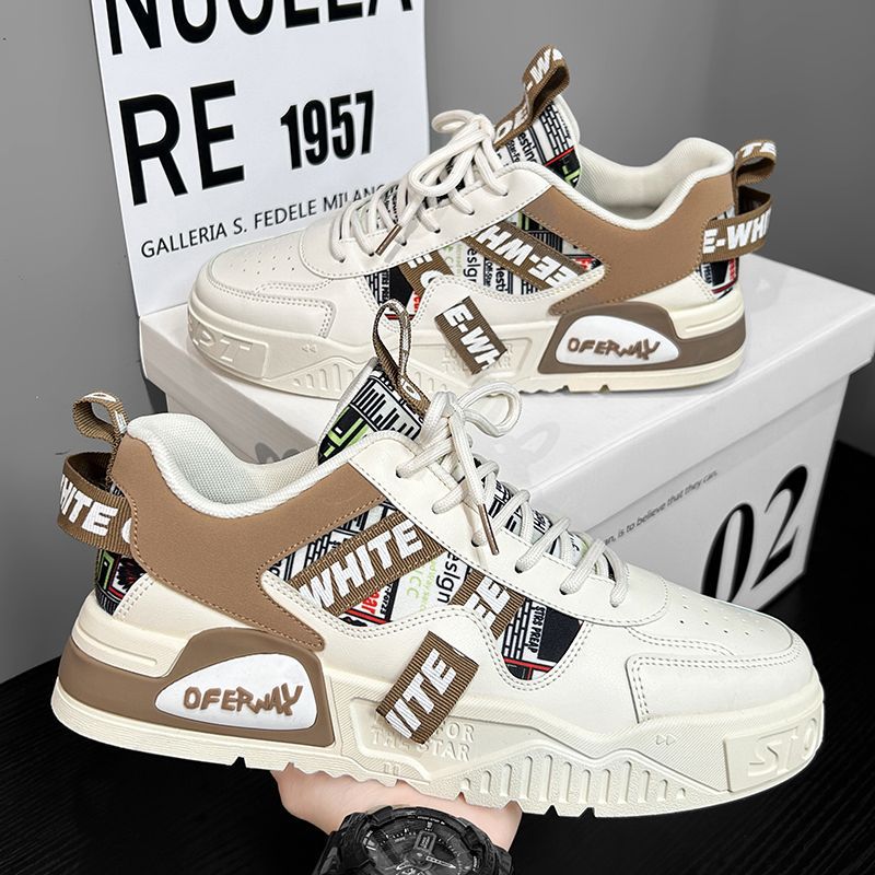 Men's shoes 2025 spring new youth breathable niche trend all casual board shoes within increasing sports shoes