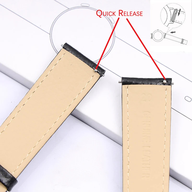 Quick release Genuine Leather Watch Strap for Men Womens Watchband 20 22mm 241220