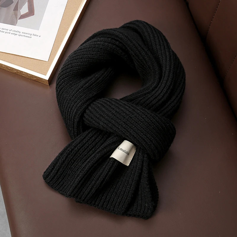 Warm Knitted Wool Soft Scarf Women Solid Korean Style Skinny Long Woolen Yarn Autumn Winter Travel Casual Neckechief Bufanda 241220