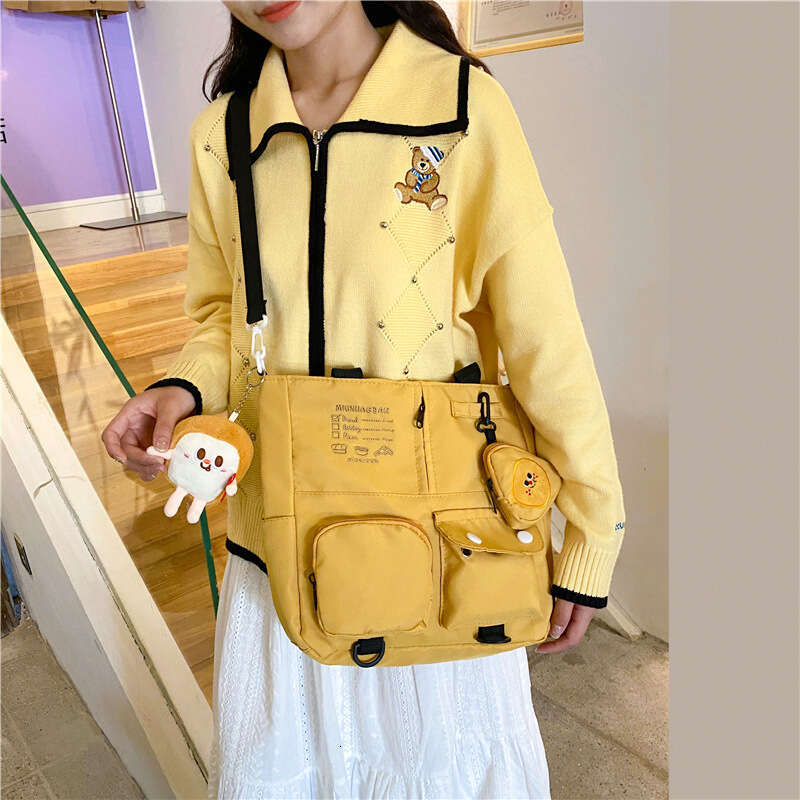 2024 New Nylon Large Capacity Crossbody Bag for Primary School Students' Classroom Tutoring Handheld Fashionable and Versatile Single Shoulder To
