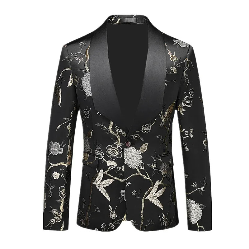 Mens Suit Jacket Wedding Party Flowers ed Dress Coat Fashion Slim Blazers Red Green Blue M6XL Tuxedo 241218