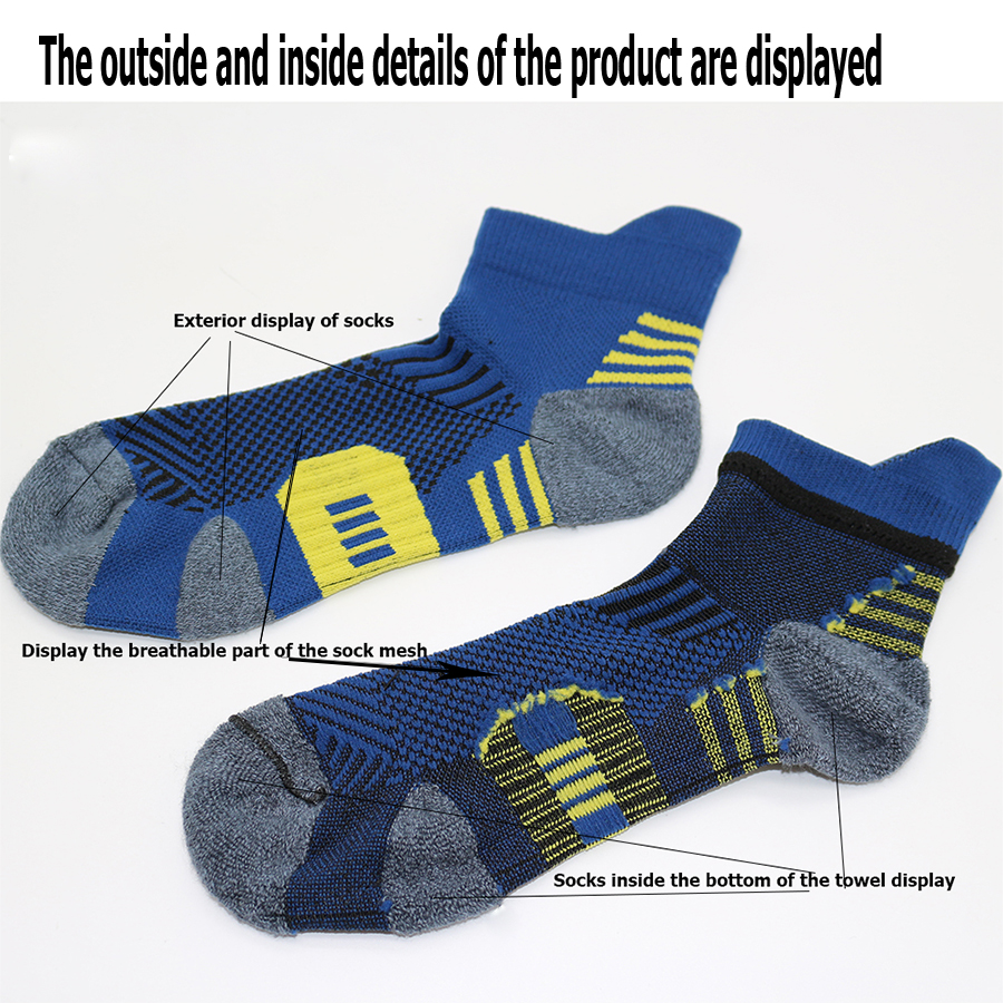 5Pairs New Spring Men's Socks AnkleThick Knit Sports Sock Outdoor Fitness Breathable Quick Dry Wear-resistant Short Running Sock