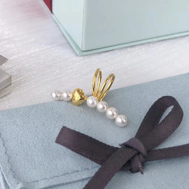 925 sterling silver pearl earrings for women piercing heart ear cuff suitable for daily wear light jewelry Gift 241220